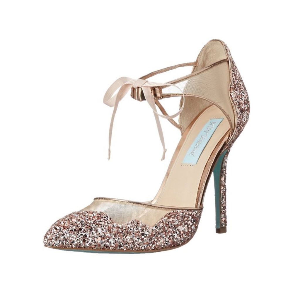 Betsey Johnson Stela Pointed Toe Pumps- Champagne